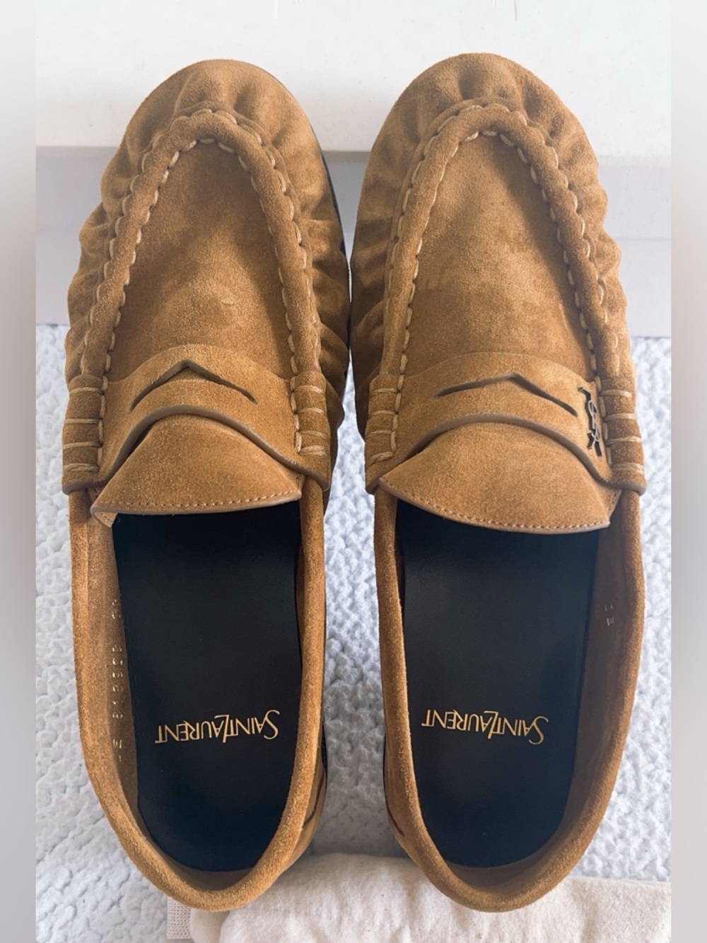 Saint Laurent Women’s YSL Le Loafer Supple in suede - Picture 12 of 16